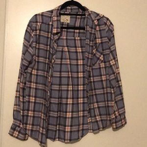 LA hearts light blue flannel